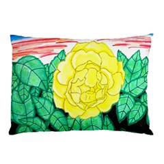 Sunset Rose Watercolor Pillow Case by okhismakingart