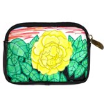 Sunset Rose Watercolor Digital Camera Leather Case Back