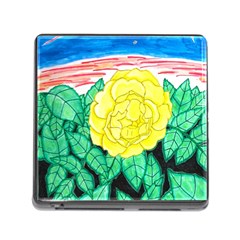 Sunset Rose Watercolor Memory Card Reader (square 5 Slot) by okhismakingart