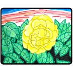 Sunset Rose Watercolor Fleece Blanket (Medium)  60 x50  Blanket Front