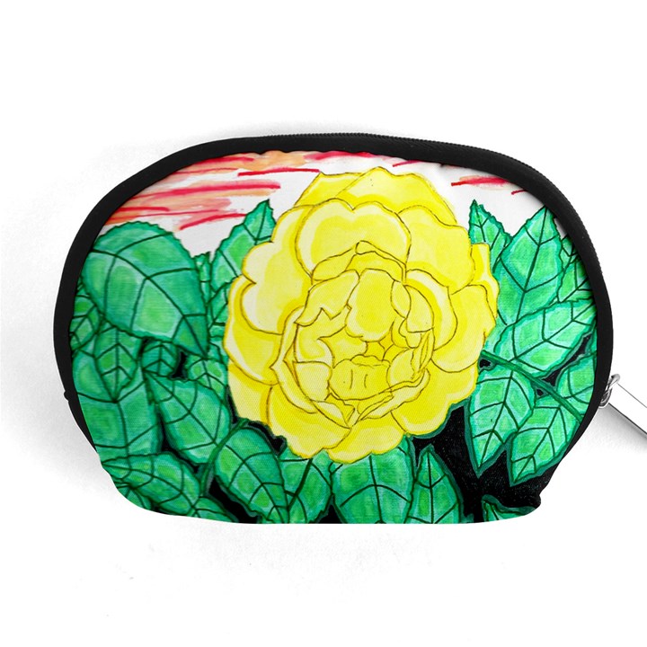 Sunset Rose Watercolor Accessory Pouch (Medium)