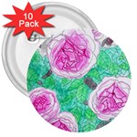 Roses with Gray Skies 3  Buttons (10 pack)  Front