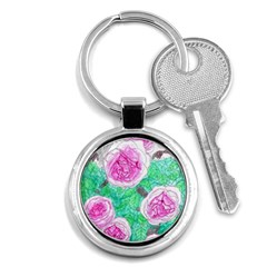 Roses With Gray Skies Key Chains (round)  by okhismakingart