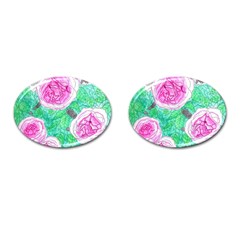 Roses With Gray Skies Cufflinks (oval) by okhismakingart