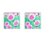 Roses with Gray Skies Cufflinks (Square) Front(Pair)