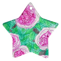 Roses With Gray Skies Star Ornament (two Sides) by okhismakingart