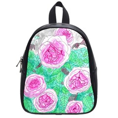 Roses With Gray Skies School Bag (small) by okhismakingart