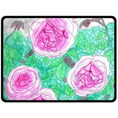 Roses With Gray Skies Fleece Blanket (large)  by okhismakingart