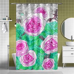 Roses With Gray Skies Shower Curtain 48  X 72  (small)  by okhismakingart