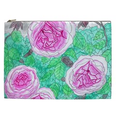 Roses With Gray Skies Cosmetic Bag (xxl) by okhismakingart