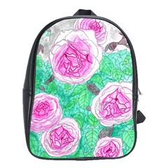 Roses With Gray Skies School Bag (xl) by okhismakingart