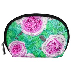 Roses With Gray Skies Accessory Pouch (large) by okhismakingart