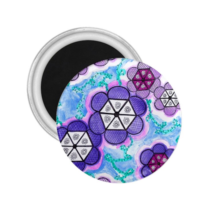 Hexagonal Flowers 2.25  Magnets