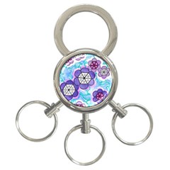 Hexagonal Flowers 3-ring Key Chains by okhismakingart