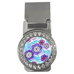 Hexagonal Flowers Money Clips (cz)  by okhismakingart