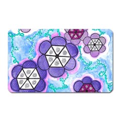 Hexagonal Flowers Magnet (rectangular) by okhismakingart