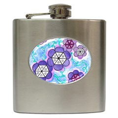 Hexagonal Flowers Hip Flask (6 Oz) by okhismakingart