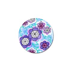 Hexagonal Flowers Golf Ball Marker by okhismakingart