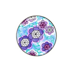 Hexagonal Flowers Hat Clip Ball Marker (4 Pack) by okhismakingart