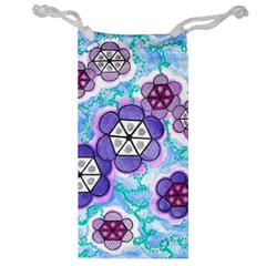 Hexagonal Flowers Jewelry Bag by okhismakingart