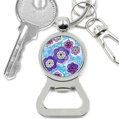 Hexagonal Flowers Bottle Opener Key Chains by okhismakingart