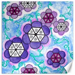 Hexagonal Flowers Canvas 16  X 16  by okhismakingart