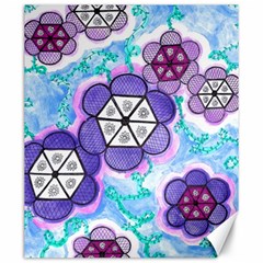 Hexagonal Flowers Canvas 20  X 24  by okhismakingart