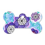 Hexagonal Flowers Dog Tag Bone (One Side) Front