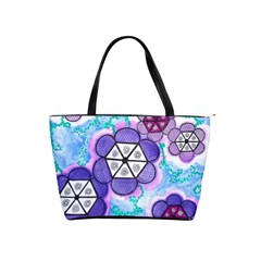 Hexagonal Flowers Classic Shoulder Handbag by okhismakingart