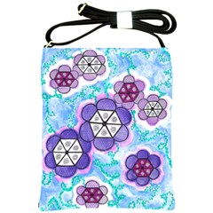 Hexagonal Flowers Shoulder Sling Bag by okhismakingart