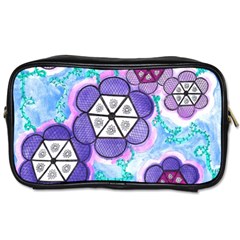 Hexagonal Flowers Toiletries Bag (two Sides) by okhismakingart