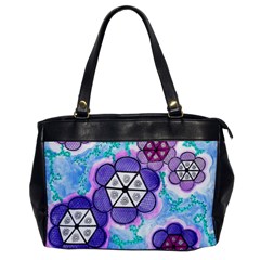 Hexagonal Flowers Oversize Office Handbag by okhismakingart