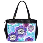 Hexagonal Flowers Oversize Office Handbag (2 Sides) Back