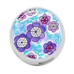 Hexagonal Flowers 4-port Usb Hub (two Sides) by okhismakingart