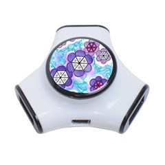 Hexagonal Flowers 3-port Usb Hub by okhismakingart