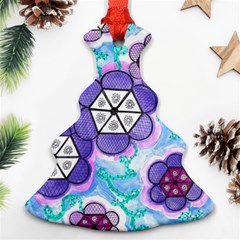 Hexagonal Flowers Christmas Tree Ornament (two Sides) by okhismakingart