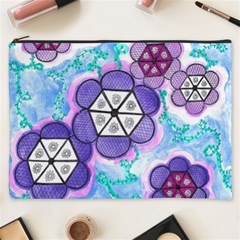 Hexagonal Flowers Cosmetic Bag (xxxl) by okhismakingart