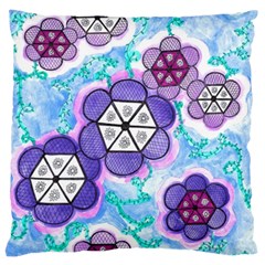 Hexagonal Flowers Standard Flano Cushion Case (two Sides) by okhismakingart