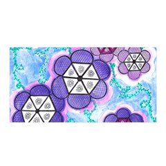 Hexagonal Flowers Satin Wrap by okhismakingart