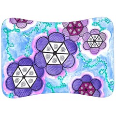 Hexagonal Flowers Velour Seat Head Rest Cushion by okhismakingart