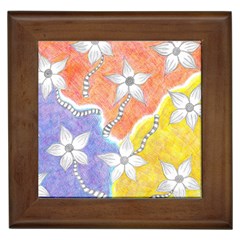 Tricolor Garden  Framed Tiles by okhismakingart