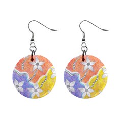 Tricolor Garden  Mini Button Earrings by okhismakingart