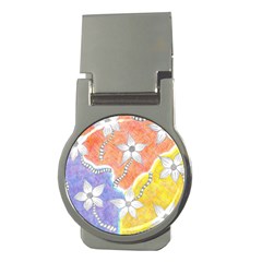 Tricolor Garden  Money Clips (round)  by okhismakingart