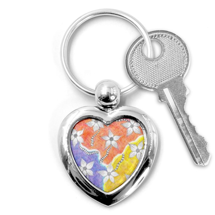 Tricolor Garden  Key Chains (Heart) 