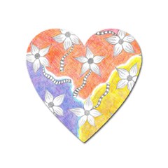 Tricolor Garden  Heart Magnet by okhismakingart