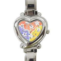 Tricolor Garden  Heart Italian Charm Watch by okhismakingart