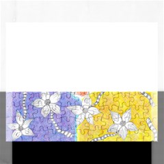 Tricolor Garden  Rectangular Jigsaw Puzzl by okhismakingart