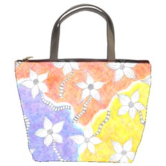 Tricolor Garden  Bucket Bag by okhismakingart