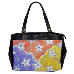 Tricolor Garden  Oversize Office Handbag by okhismakingart