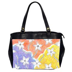 Tricolor Garden  Oversize Office Handbag (2 Sides) by okhismakingart